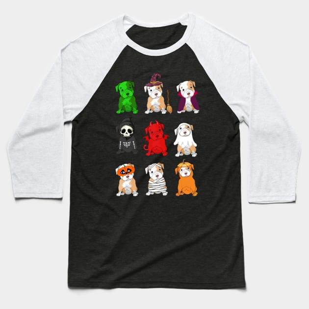 Pitbulls Halloween Funny Pitbulls Costume Baseball T-Shirt by Bensonn